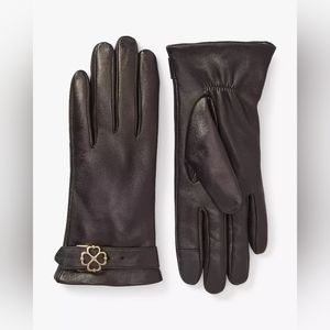 NWT Kate Spade Black Leather Gloves - Extra Large